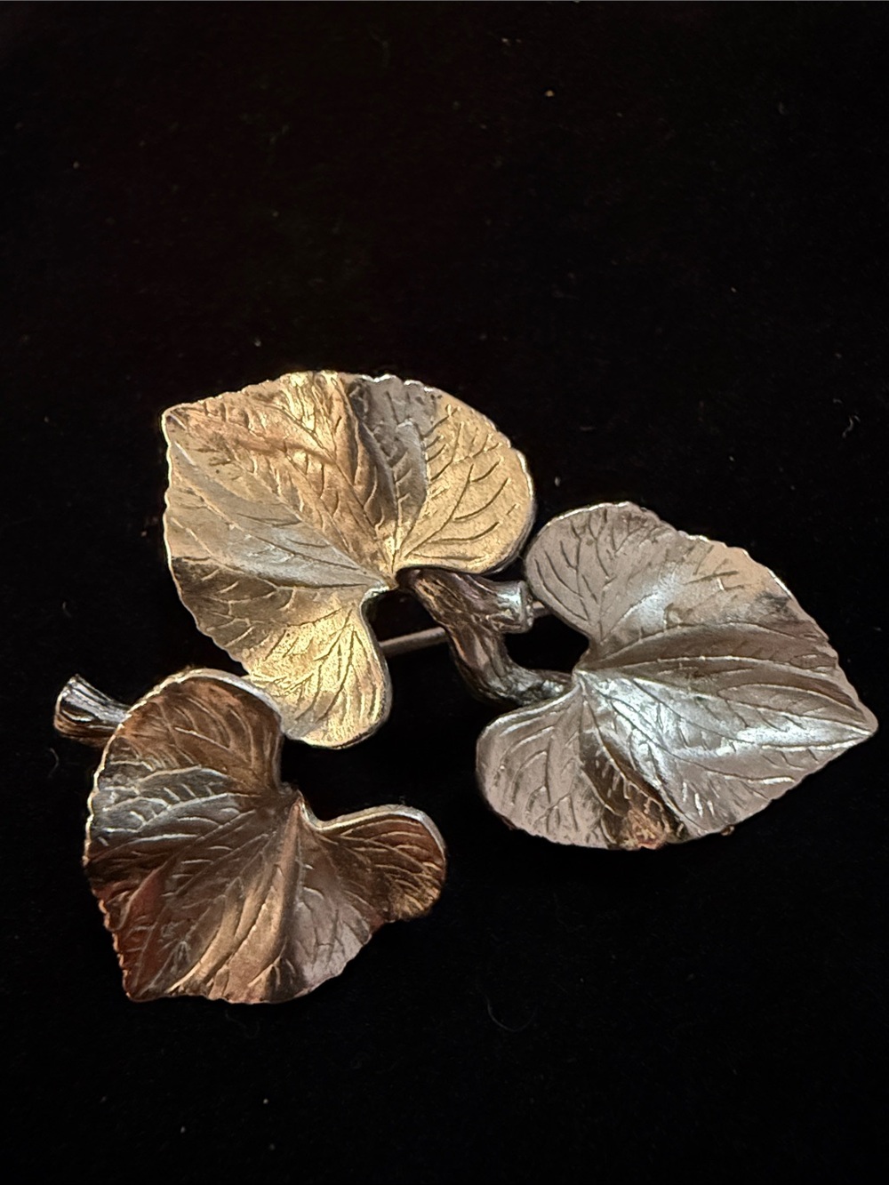 Vintage 1.5” Carl-Art Women’s Sterling Silver Botanical Leaves